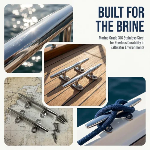 Vista 2 de MIZUGIWA Boat Cleats 316 Stainless Steel,4 inch 5 inch 6 inch 8 inch Marine Dock Cleat Open Base with Fasteners for Boat