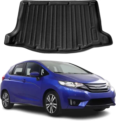 Vista 10 de OMAC Alfombrillas para maletero Honda Fit Hatchback 5 puertas 2007-2008 Moldeado 3D Cargo Liner - Negro - Caucho - Protección para todo