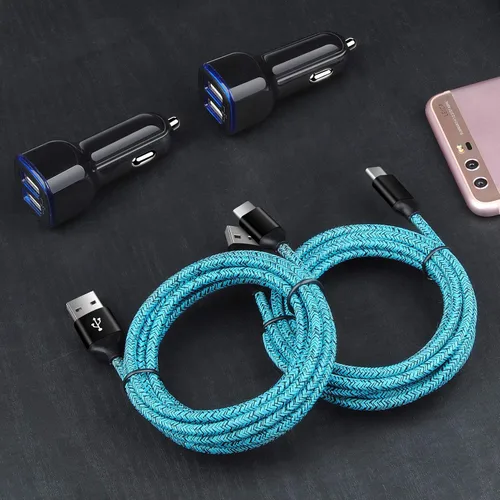 Vista 7 de Cargador de coche USB dual con cable USB C de carga rápida compatible con Moto G Power, G Stylus, G Fast, G7 G8 G9 Play Power Plus, G7 Supra, G6