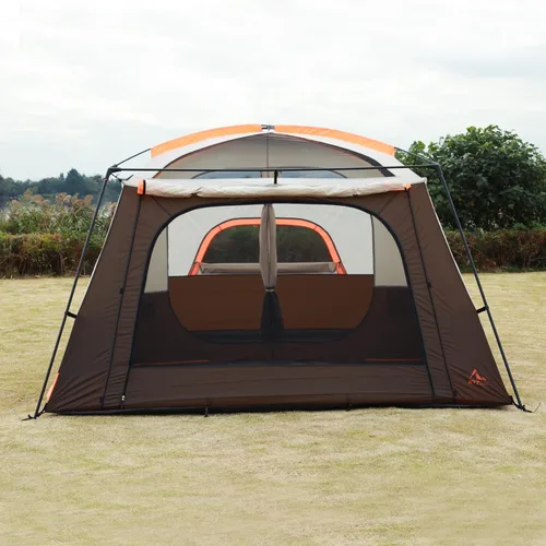 Vista 7 de KTT Extra Large Tent 10-12-14 Person(B),Family Cabin Tents,2 Rooms,3 Doors and 3 Windows with Mesh,Straight Wall,Waterproof,Double Layer,Big Tent