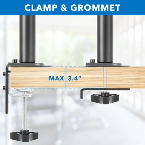 Vista 9 de Mount-It! Soporte de escritorio para laptop, brazo ergonómico totalmente ajustable para laptop con bandeja ventilada, gestión de cables, abrazadera