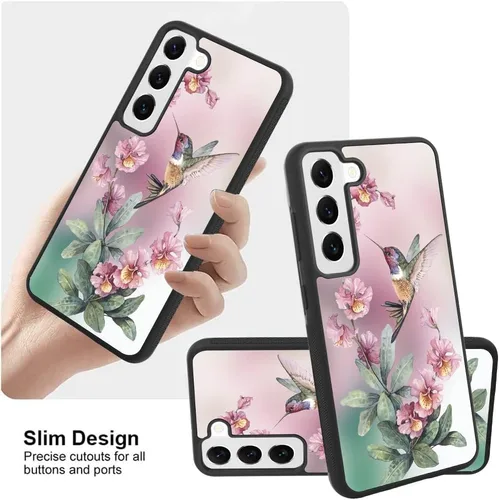 Vista 2 de OOK Funda compatible con Samsung Galaxy S23, protector de pantalla integrado, antideslizante, a prueba de golpes, para Samsung Galaxy S23 5G, flor