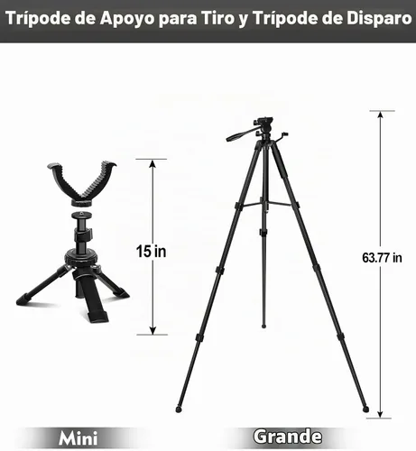 Vista 2 de Paquete de 2 trípodes para observar alcance y caza, mini trípodes de 68