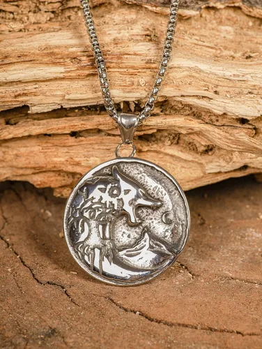 Vista 2 de HAQUIL Fenrir Wolf Necklace, Norse Wolf Fenrir Ragnarok Pendant,Viking Jewelry Gift for Men and Women