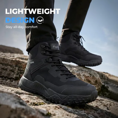 Vista 4 de Men's Military Tactical Boots Waterproof Lightweight Non-Slip negro (Black Tactical)