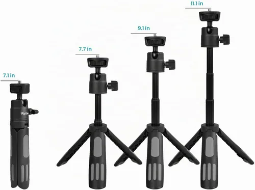 Vista 5 de Ruittos Soporte de trípode para teléfono y palo para selfie para iPhone, cámara web, escritorio, Sony, cámara Canon G7x, Go Pro, trípode de viaje