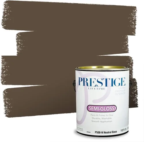 Vista 15 de PRESTIGE Pinturas Pintura Exterior e Imprimación en Uno, 1 Galón, Mate, Combinación Comparable de Sherwin Williams* Black Magic* SW6991-PCM
