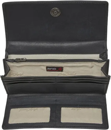 Vista 3 de Lady Conceal Hope RFID - Cartera de cuero con cordones, Negro -, Cartera triple plegable