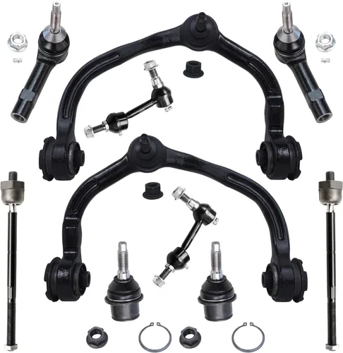 Vista 102 de Detroit Axle - Kit de suspensión delantera de 10 piezas para Jeep 2002-2004