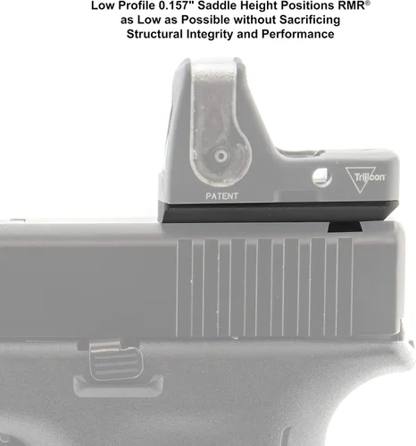 Vista 5 de UTG Super Slim RMR Mount, para la mira trasera Glock, cola de milano, negro