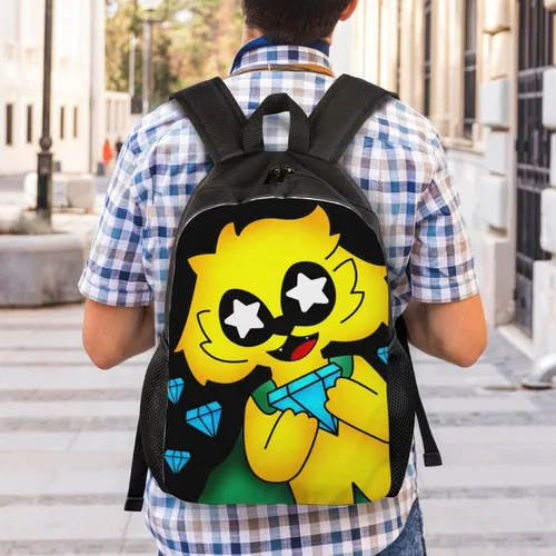 Vista 7 de Bolsa de lona casual multifuncional duradera al aire libre Mochila de dibujos animados Mochila Daypack Bookbag