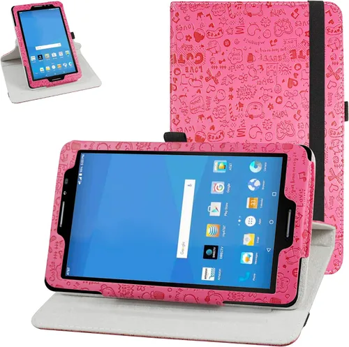 Vista 9 de AT&T Trek 2 HD - Funda giratoria (modelo 6461A), soporte giratorio de 360 grados con bonita cubierta para tableta Android ZTE Trek 2 HD K88/ZPad 8