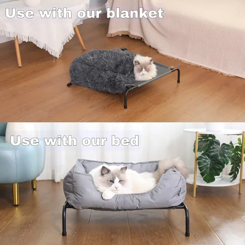 Vista 6 de CZPET Cama para mascotas, cama para gatos, tamaño mediano, cojín de doble cara disponible en todas las estaciones, extraíble, plegable, de alta