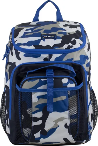 Vista 3 de FUEL Combo de mochila con lonchera 18 pulgadas, de lujo, dos compartimentos, resistente al agua, con bolsillos laterales para botella de agua