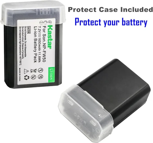 Vista 2 de Kastar Batería NP-FW50 (paquete de 1) y cargador para Sony BC-VW1 BC-TRW y Alpha 7 a7 a7R a3000 a5000 a6000 NEX-3 3N NEX-5 5N 5R 5T NEX-6 NEX-7