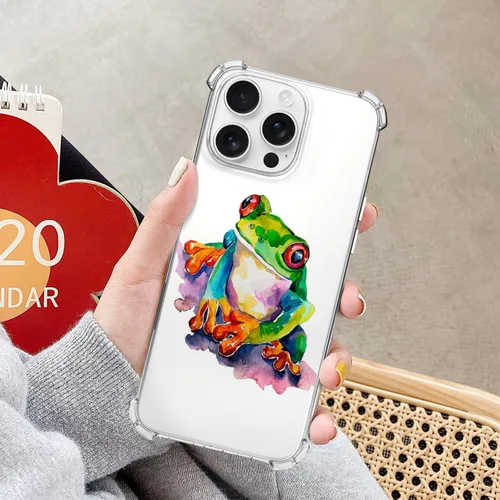 Vista 2 de Cottagecore - Funda de rana para iPhone 7/8/SE 2020, pintura de acuarela, TPU suave, flexible, cuerpo completo, bolsa de aire, a prueba de golpes