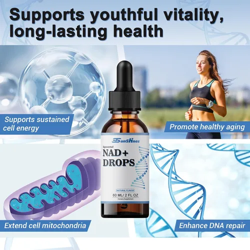Vista 5 de Suplemento líquido liposomal de NAD+800 mg, NAD para una máxima absorción, alternativa a NMN o ribósido de nicotinamida, metabolismo y vitalidad