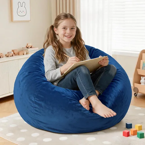 Vista 16 de Silla Puf de 2 Pies con Funda de Terciopelo Ultra Suave Sofá Puf con Espuma con Memoria Sillas Puf de Tamaño Grande Sofá Perezoso para Dormitorio