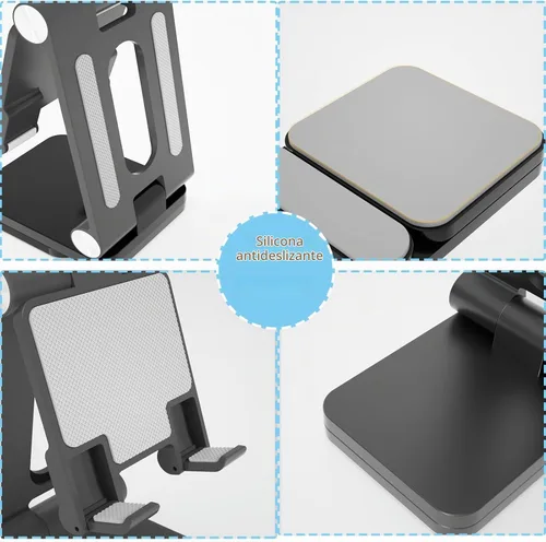 Vista 5 de Fanlory Soporte plegable para teléfono celular, soporte para laptop, altura y ángulo ajustables, soporte plegable para teléfono celular
