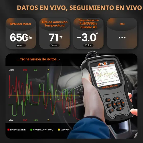 Vista 6 de ANCEL AD530 - Escáner OBD2 para automóvil, lector de código de diagnóstico con definición de código mejorada y gráficos de estado de la batería