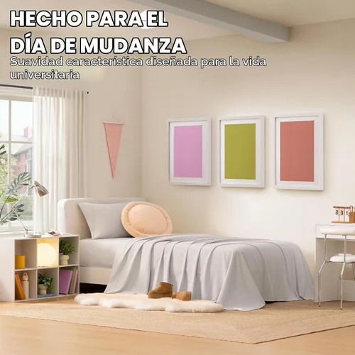 Vista 2 de UGG Hedi - Juego de sábanas tamaño individual, transpirable y refrescante Esencial para dormitorio universitario, microfibra refrescante, bolsillo
