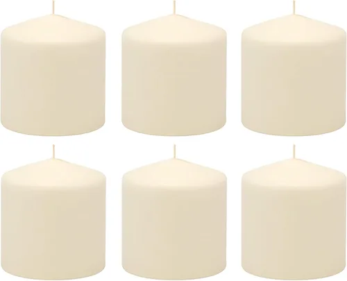 Vista 12 de Stonebriar Paquete de 3 Velas Pilares Altas de 3 x 3 Pulgadas de Cera de Marfil Sin Perfume con 18 Horas de Combustión