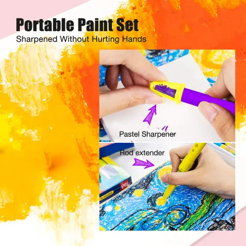 Vista 4 de Pasteles al óleo, 12 colores surtidos, juego de pasteles al óleo para actividades en interiores en casa, crayones suaves al óleo para niños