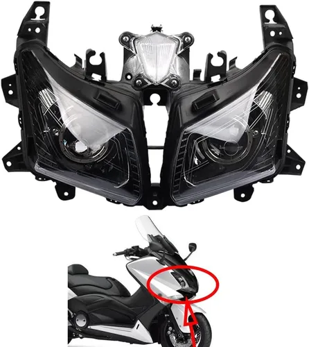 Vista 37 de Ensamble de lámpara de faro delantero para motocicleta compatible con Yamaha YZF600 R6 2006 2007 06 07 YZF-R6 Faro frontal transparente para moto