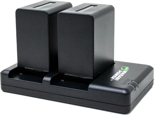 Vista 2 de Wasabi Power Batería (paquete de 2) y cargador dual USB compatible con Sony NP-FV100 y DCR-SR15, DCR-SX45, FDR-AX100, HDR-CX105, HC9, PJ30V, TD20V
