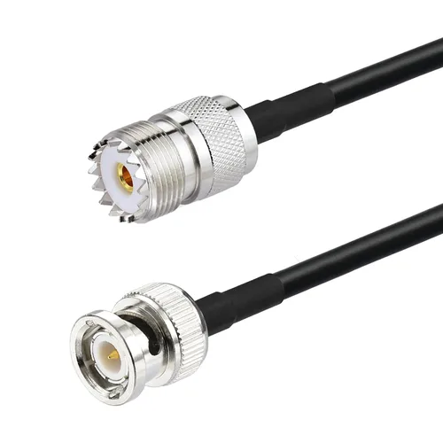 Vista 4 de Eightwood Adaptador de antena UHF hembra SO239 a macho BNC Cable puente RG58 de 1,6 pies para radio CB portátil, radio aficionado, radio ham