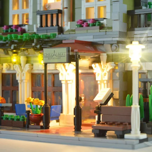 Vista 4 de LIGHTAILING Juego de luces para (restaurante parisino) modelo de bloques de construcción - Kit de luz LED compatible con Lego 10243