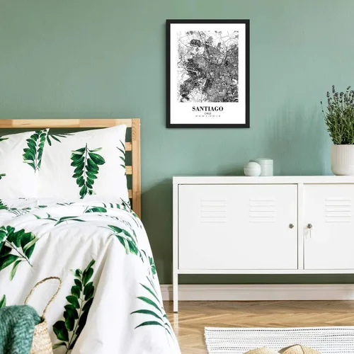 Vista 6 de Eleville 8x10 Unframed Santiago Chile City View Abstract Road Modern Map Art Print Poster Wall Office Home Decor Minimalist Line Art Hometown