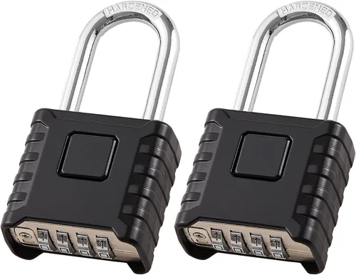 Vista 10 de Cerradura de combinación de 4 dígitos de alta resistencia, gran resistencia, desbloqueo con un toque, función antierror, candado impermeable de alta