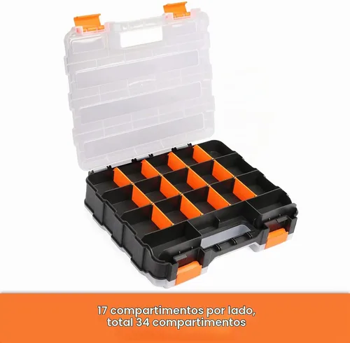 Vista 6 de Mayouko Organizador de herramientas de doble cara, separadores de plástico extraíbles personalizables, almacenamiento de caja de hardware, excelente