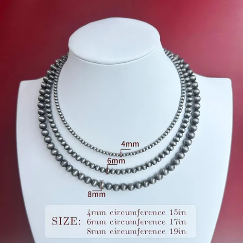 Vista 2 de Navajo - Collares de perlas para mujer, vaquera occidental, estilo bohemio, vintage, con cuentas de perlas para mujer