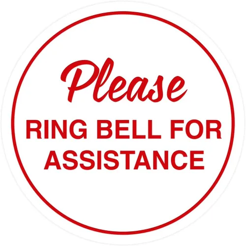 Vista 13 de Signs ByLITA Circle Please Ring Bell For Assistance - Letrero de pared o puerta Fácil instalación Letrero de recepción de recepción