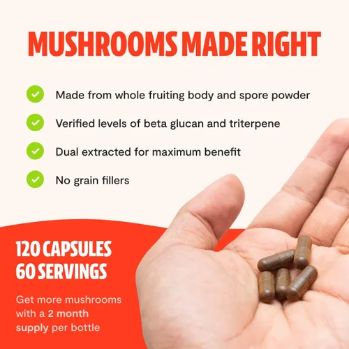 Vista 8 de FreshCap, paquete adaptógeno (cápsulas Reishi y cápsulas Cordyceps)