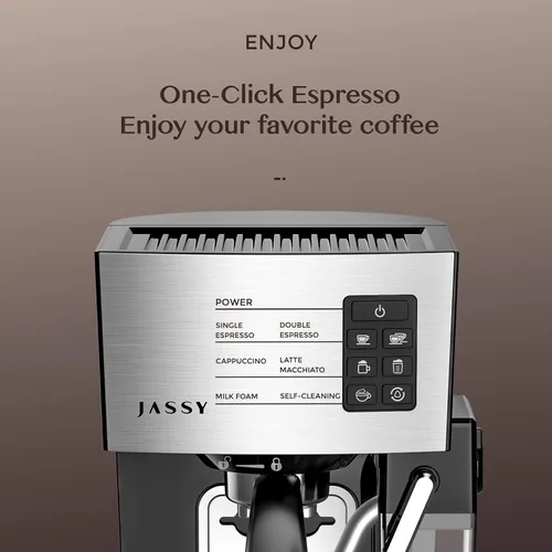 Vista 4 de Espresso Coffee Machine Cappuccino Maker with 19 BAR Pump & Powerful Milk Tank for Home Barista Brewing,Multiple Functions for