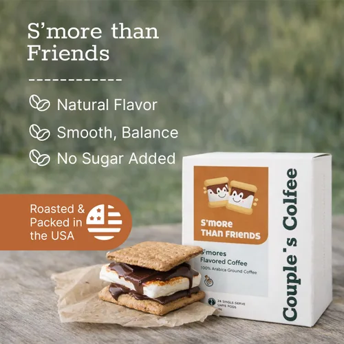 Vista 3 de Couple's Coffee K-Cups Café con sabor S'more Regresa a las familias militares S'more Than Friends Café gourmet con sabores de chocolate