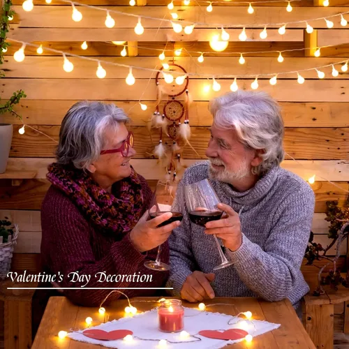 Vista 7 de Cadena de luces de globo Eoako de 38 pies, 100 LED para interiores, enchufe USB, luces de bola en cadena, luces de hadas con control remoto