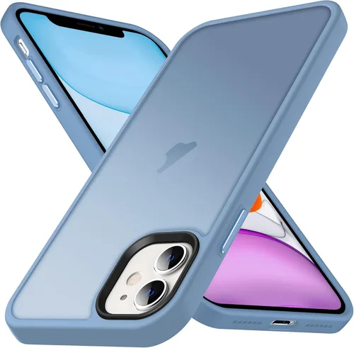 Vista 85 de Anqrp Funda diseñada para iPhone 11 azul [compatible con carga inalámbrica], [tacto sedoso] Funda delgada de silicona suave antiarañazos para iPhone