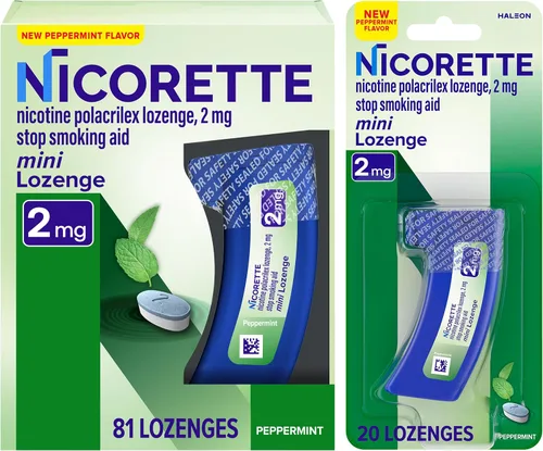 Vista 18 de Nicorette Mini pastillas de nicotina, 2 mg de ayuda para dejar de fumar, sabor a menta, 20