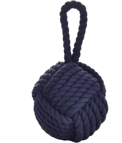 Vista 9 de Pomeat Tope de puerta decorativo náutico con base pesada de cuerda, tope de puerta resistente para cuña de ventana del hogar, 6 pulgadas (gris)