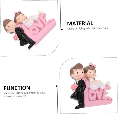 Vista 5 de BESPORTBLE 1 pieza de adornos de boda para novia, novio, estatua de resina, figura de pareja, romántica, decoración de mesa para tartas, decoración
