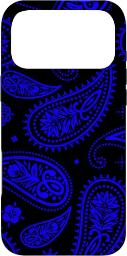 Vista 22 de Black Blue Paisley Bandana Vintage Floral Boho Pattern Case for iPhone 17