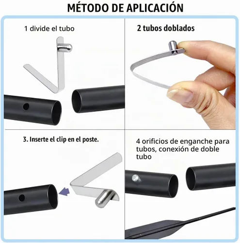 Vista 5 de HZMM 8 clips de resorte de remo para kayak, clips para poste de tienda, clips de botón de acero inoxidable, clips de resorte de botón de botón