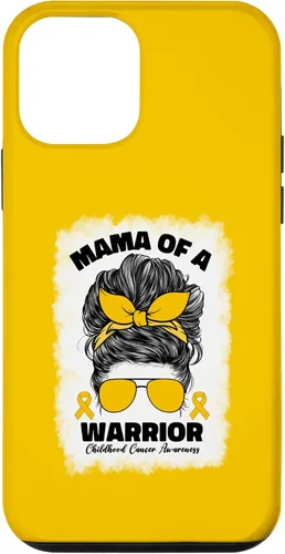 Vista 16 de Mama of A Warrior Messy Bun Mom Childhood Cancer Awareness Case for iPhone 17