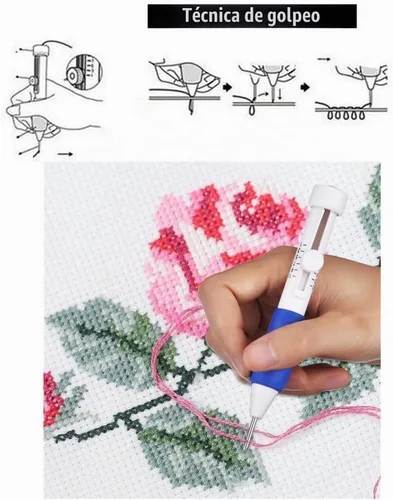Vista 7 de Islmlisa Juego de bolígrafos de bordado mágico: agujas de punzón para coser bricolaje