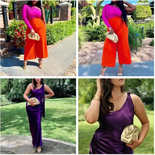 Vista 4 de expouch Bolso de noche con diseño fruncido para mujer, con cadena dorada, bolso de hombro