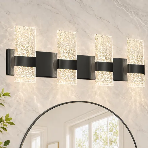 Vista 13 de Lámpara de Tocador para Baño, Moderna Lámpara LED de Tocador Dorado Cepillado, Aplique de Pared LED Regulable de 19W para Baño, Dormitorio, Perfecta